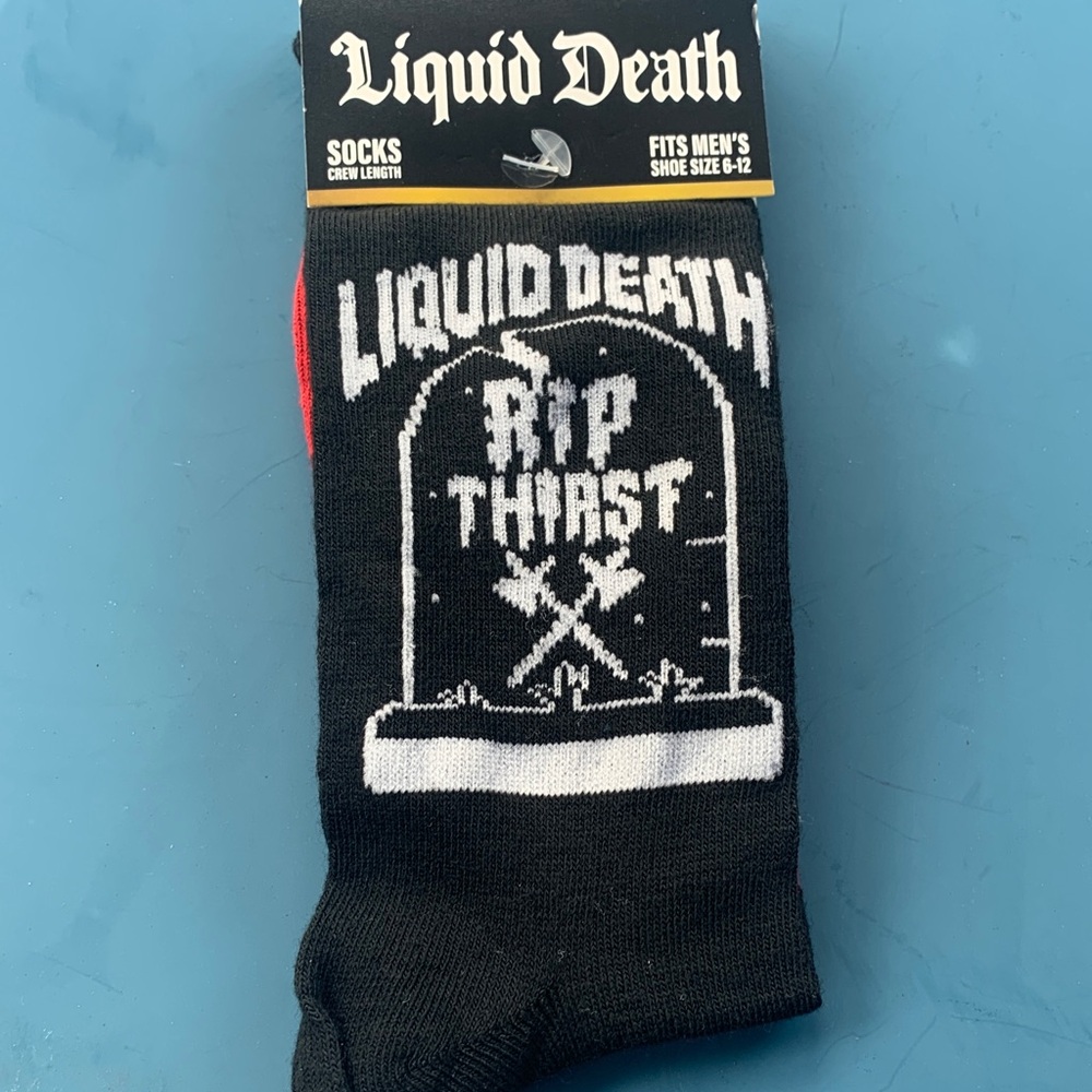 Liquid Death Black and White Socks